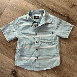 Kids O'Neill Light Blue Short Sleeve Striped Button-Down Shirt